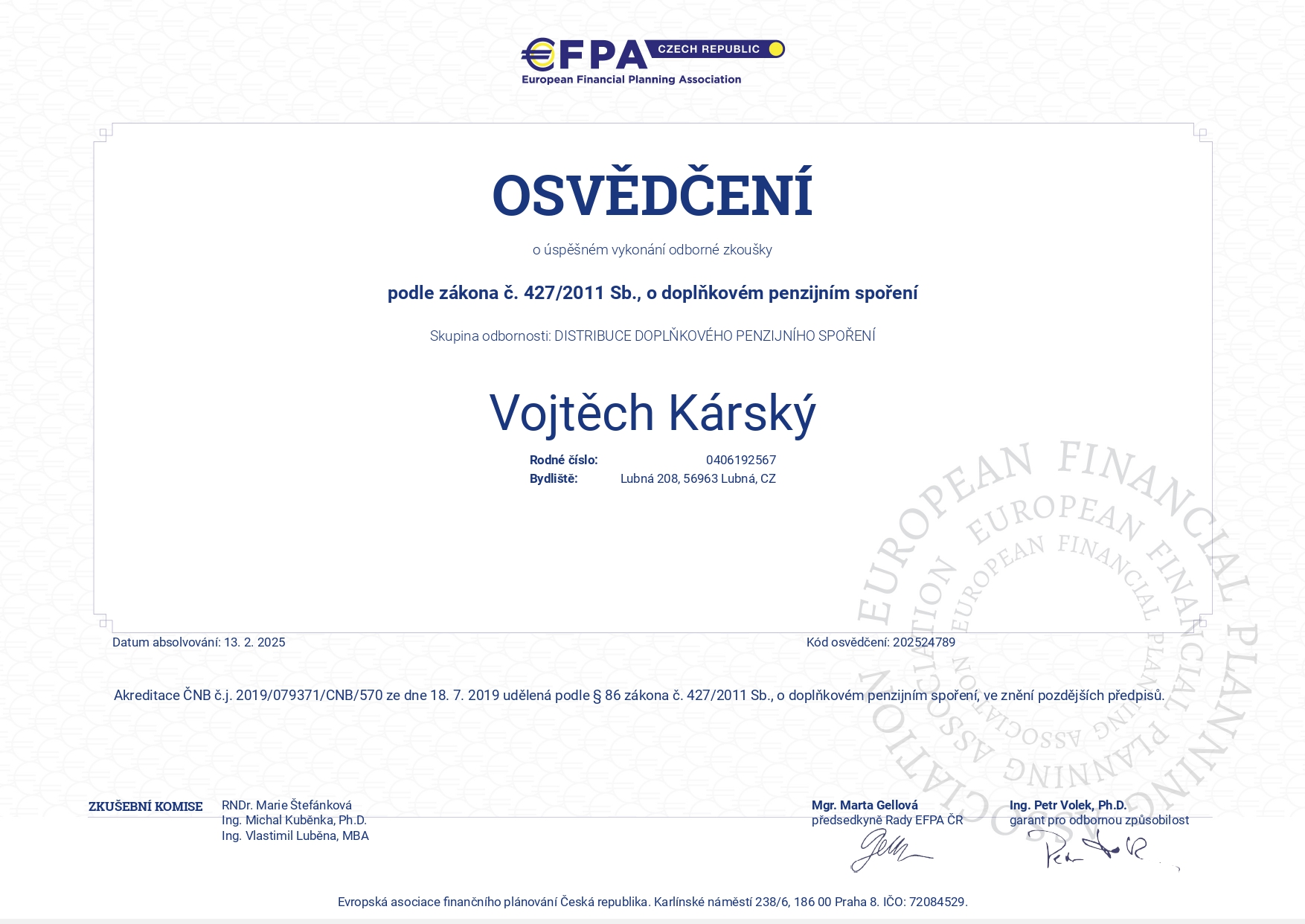 EFPA — Doplňkové penzijní spoření